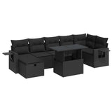 Set Divani da Giardino con Cuscini 8 pz Nero in Polyrattan