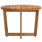 Tavolino da giardino Rotondo 55x40 cm in Legno Massello di Acacia
