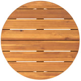 Tavolino da giardino Rotondo 55x40 cm in Legno Massello di Acacia