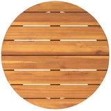 Tavolino da giardino rotondo 55x60 cm in Legno Massello di Acacia