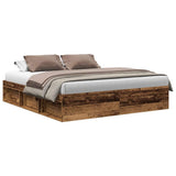 Giroletto senza Materasso Legno Antico 200x200 cm in Truciolato