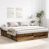 Giroletto senza Materasso Legno Antico 200x200 cm in Truciolato