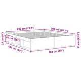 Giroletto senza Materasso Legno Antico 200x200 cm in Truciolato