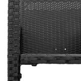 Set Bar da Giardino 3pz senza Cuscini Nero in Polyrattan Acacia
