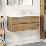 Mobile Bagno con Lavabo Integrato&Rubinetto Rovere Artigianale