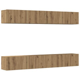 Set di 4 mobili porta TV a parete Rovere Artigianale 100x30x30 cm