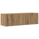 Set Mobile TV 8 pz Montato a Parete Rovere in Legno truciolato