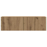 Set Mobile TV 8 pz Montato a Parete Rovere in Legno truciolato