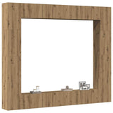 Set Mobile TV 8 pz Montato a Parete Rovere in Legno truciolato