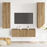 Mobili TV a Parete 3 pz Rovere Artigianale in Legno truciolato