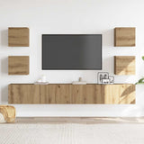 Mobili TV a Parete 6 pz Rovere Artigianale Legno truciolato