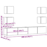 Mobili TV a Parete 6 pz Rovere Artigianale Legno truciolato