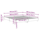Giroletto senza Materasso Legno Antico 180x200 cm in Truciolato
