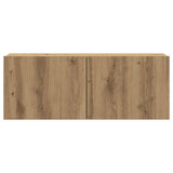 Set Mobile TV 7 pz Montato a Parete Rovere in Legno truciolato