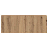 Set Mobile TV 7 pz Montato a Parete Rovere in Legno truciolato
