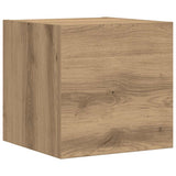 Set Mobile TV 7 pz Montato a Parete Rovere in Legno truciolato