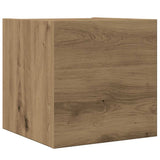 Set Mobile TV 4 pz Montato a Parete Rovere in Legno truciolato