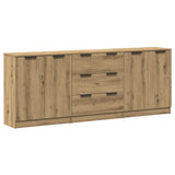 Credenze 3 pz Rovere Artigianale 60x30x70 cm Legno truciolato