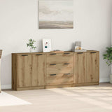 Credenze 3 pz Rovere Artigianale 60x30x70 cm Legno truciolato
