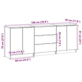 Credenze 3 pz Rovere Artigianale 60x30x70 cm Legno truciolato
