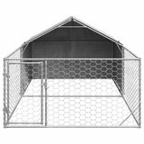 Cuccia per Cani da Esterno con Recinto 5x2x1,5m Acciaio Zincato