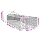 Cuccia per Cani da Esterno con Recinto 7x2x1,5m Acciaio Zincato
