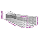 Cuccia per Cani da Esterno con Recinto 8x2x1,5m Acciaio Zincato