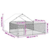 Cuccia per Cani da Esterno con Recinto 5x3x1,9m Acciaio Zincato