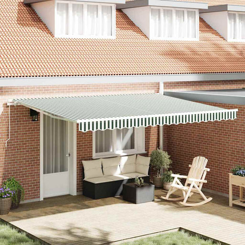 Telo di ricambio per tenda da sole Verde e bianco 450  350 cm