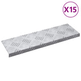 Gradini per Scale 15 pcs Argento 60 x 18 x 2,5 cm Alluminio