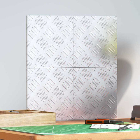 Dischi Quadrati 4 pcs Argento 20 x 20 cm Alluminio