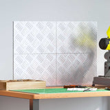 Dischi Quadrati 4 pcs Argento 30 x 20 cm Alluminio