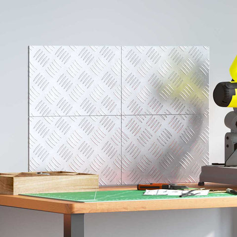 Dischi Quadrati 4 pcs Argento 30 x 20 cm Alluminio