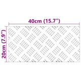 Dischi Quadrati 2 pcs Argento 40 x 20 cm Alluminio