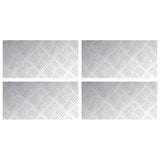 Dischi Quadrati 4 pcs Argento 40 x 20 cm Alluminio