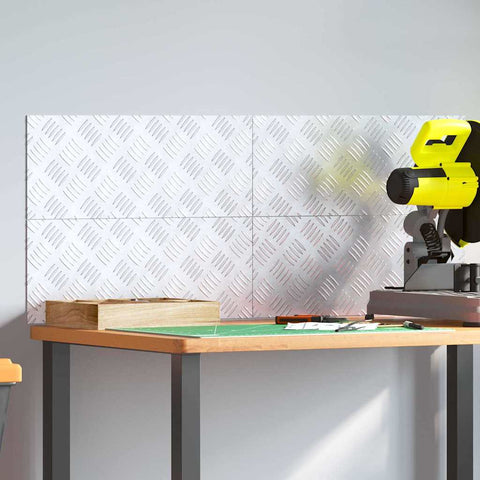 Dischi Quadrati 4 pcs Argento 50 x 20 cm Alluminio