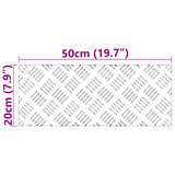 Dischi Quadrati 4 pcs Argento 50 x 20 cm Alluminio