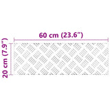 Dischi Quadrati 2 pcs Argento 60 x 20 cm Alluminio