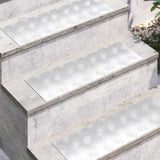 Dischi Quadrati 4 pcs Argento 60 x 20 cm Alluminio