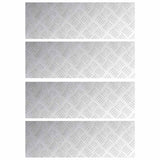 Dischi Quadrati 4 pcs Argento 60 x 20 cm Alluminio