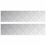 Dischi Quadrati 2 pcs Argento 80 x 20 cm Alluminio