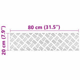 Dischi Quadrati 2 pcs Argento 80 x 20 cm Alluminio