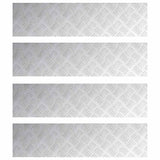 Dischi Quadrati 4 pcs Argento 80 x 20 cm Alluminio