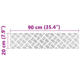 Dischi Quadrati 2 pcs Argento 90 x 20 cm Alluminio