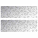 Dischi Quadrati 2 pcs Argento 75 x 25 cm Alluminio