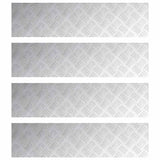 Dischi Quadrati 4 pcs Argento 100 x 25 cm Alluminio