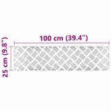Gradini per Scale 4 pcs Argento 100 x 25 cm Alluminio