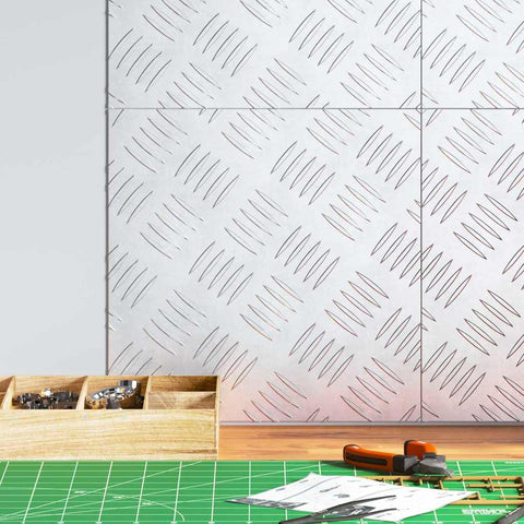 Dischi Quadrati 4 pcs Argento 30 x 30 cm Alluminio