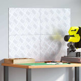 Dischi Quadrati 4 pcs Argento 40 x 30 cm Alluminio