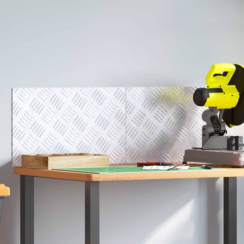 Dischi Quadrati 2 pcs Argento 50 x 30 cm Alluminio